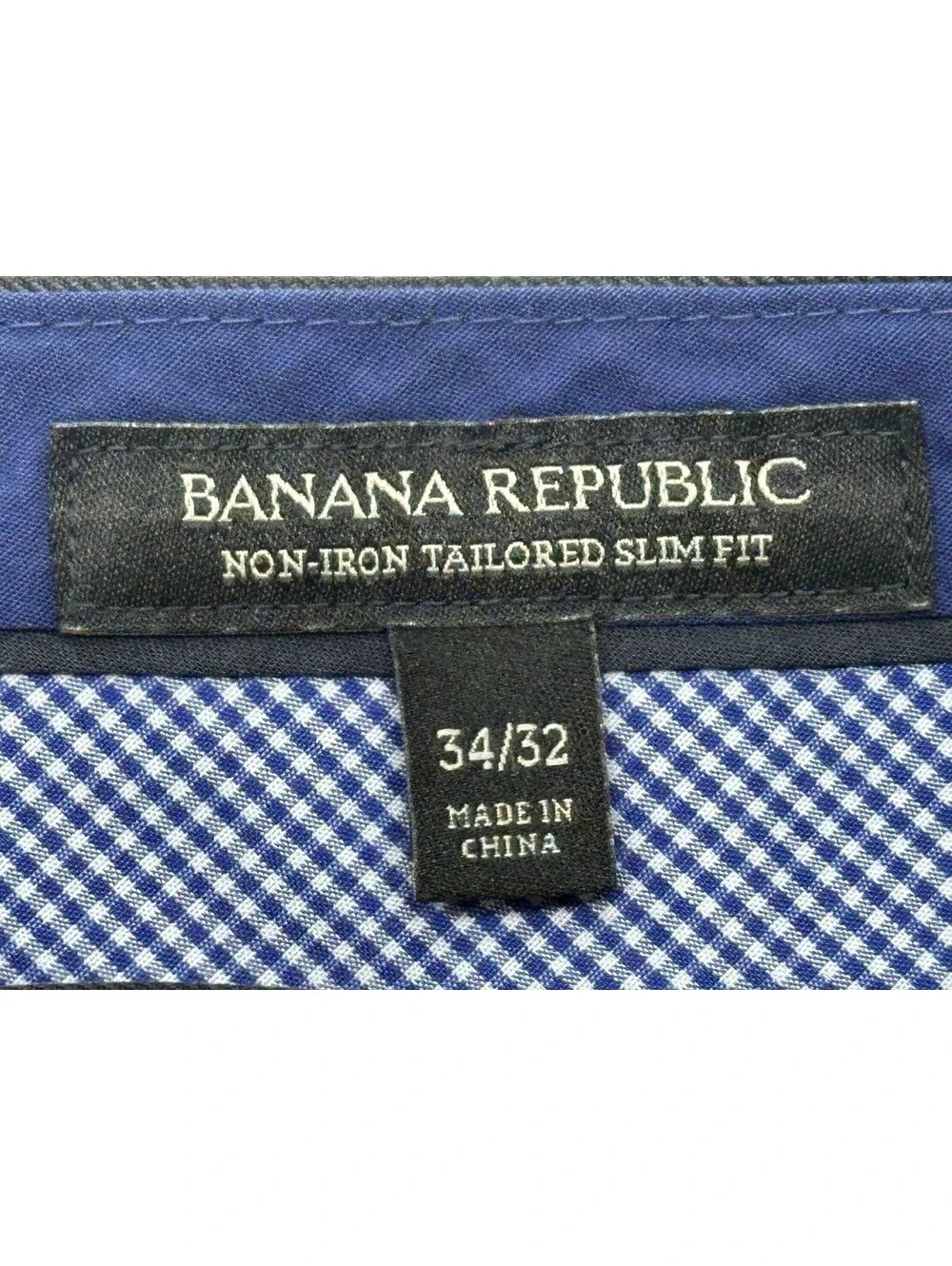 Banana Republic Non-Iron Slim Dress Pants Gray Mens 34/32